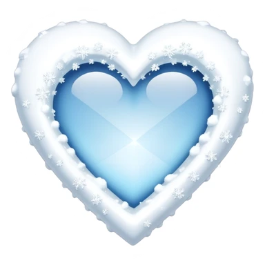 white heart with sparkling snow effect sticker