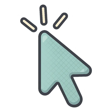 mouse cursor arrow with rounded tip, thin clean contours, soft rounded shapes, pastel palette #98B5BC, #B5B3C1, #C9A3C9, #E4C0CA, #F7DCD1, #F7C0AA, detailed shadows and highlights, soft lighting, transparent background sticker