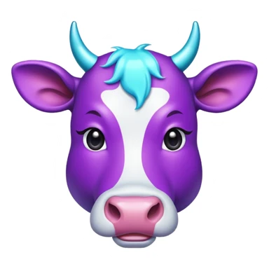 glitter purple and cian vaca sticker