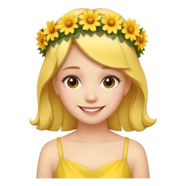 girl with flower crown in yellow dress sticker