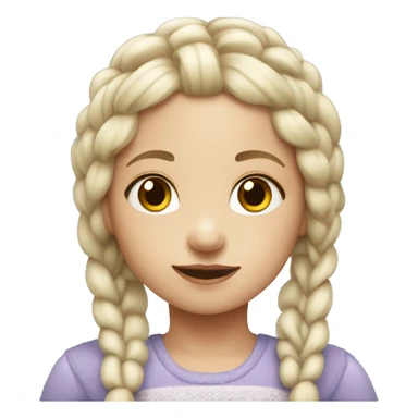 Little girl with white skin braided hair sticker