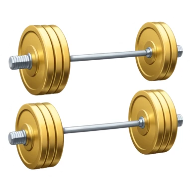 single barbell of silver color with same color plates sticker