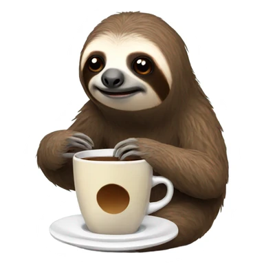 sloth drinking coffee seriously  sticker