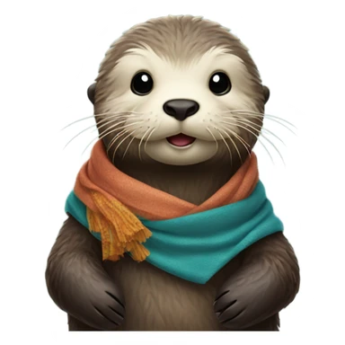 A sea otter wearing a pashmina  sticker