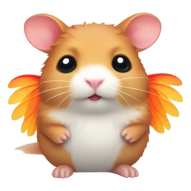 Red hamster with wings sticker