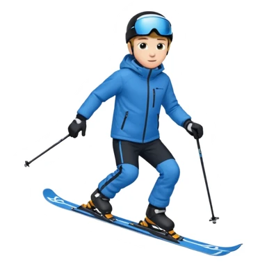 Boy skiing sticker