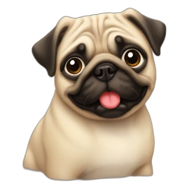 Pug kissing sticker
