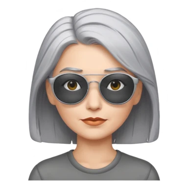 Woman with cool grey hair and shades sticker