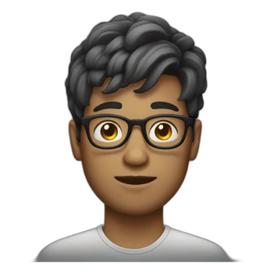 30 year old male with round glasses and hair tied up sticker