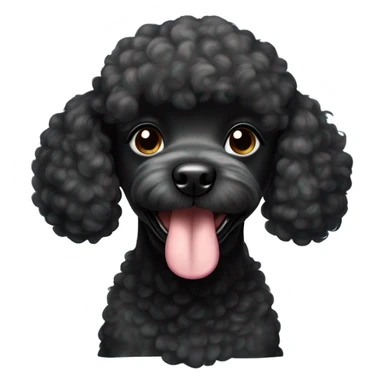 cachorrita french poodle de pelo negro muy corto sonrriendo sticker