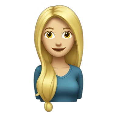 blond woman hanging sticker
