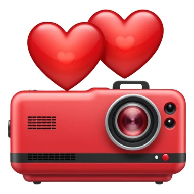 Projector reflecting red hearts  sticker
