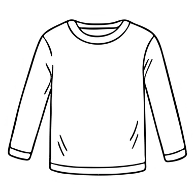 hand drawn outlined long sleeve shirt icon sticker