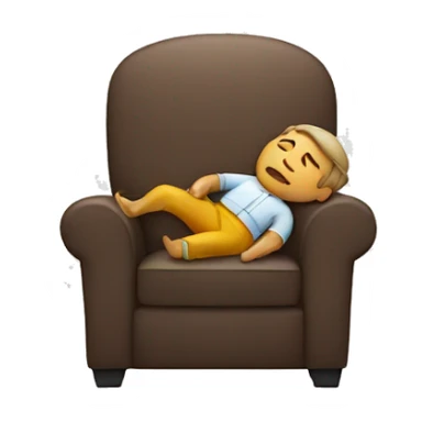 man sleeping in a chair sticker