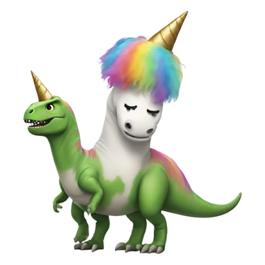 t-rex dresses as a unicorn sticker