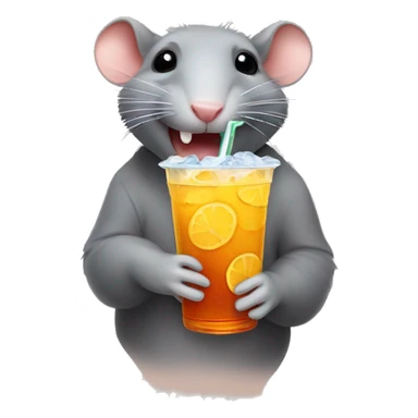 rat drinking iced tea sticker