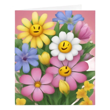 Beautiful Greeting card with flowers on the cover sticker