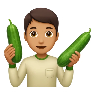Cucumber in hand sticker