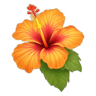 orange and yellow hibiscus sticker