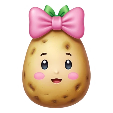 meditater kawaii potato bow sticker