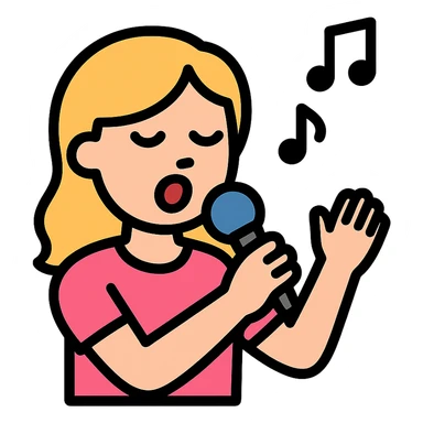 young lady singing sticker