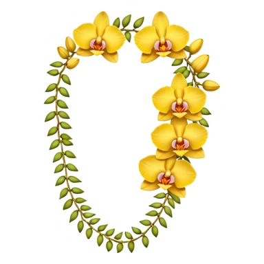 Yellow side facing orchid flower of indian wedding garland sticker