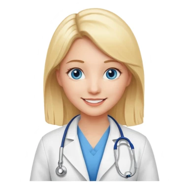 Una mujer rubia de ojos azules que es doctora sticker