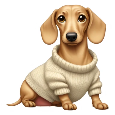 cream dachshund in a sweater sticker
