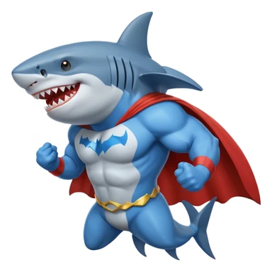 superhero shark sticker