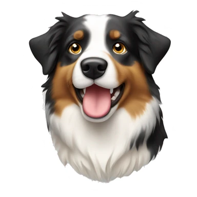 Australian shepherd head with half white fac sticker