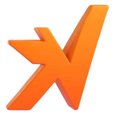 check mark icon, slightly 3D effect, color #ff7f00 orange, no text sticker