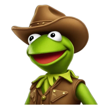 Kermit cowboy with cigar sticker