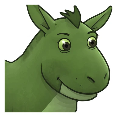 Donkey standing in shreks swamp  sticker