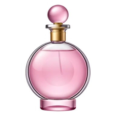 elegant glass perfume bottle, pink, minimal details, shiny highlights, no text sticker