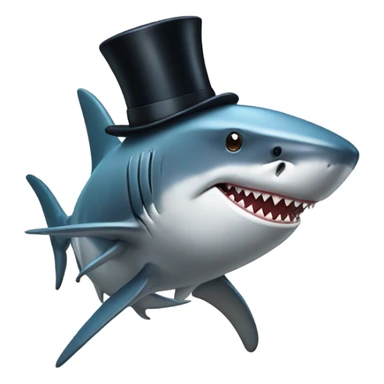 Shark with a top hat sticker