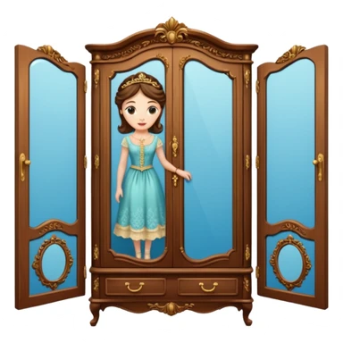 The characters in the fairy tale "Beauty and the Beast" are transformed into the lady in the wardrobe sticker