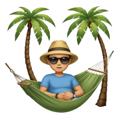 palm tree with hammock in Volcano Island sticker