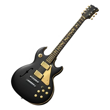 Black rock guitar sticker