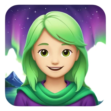 Northern lights with side smile sticker