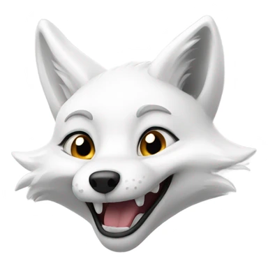 White fox with mischievous grin sticker
