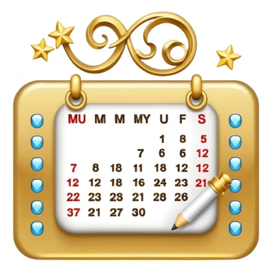calendar with checkmark and sparkles, representing return sticker
