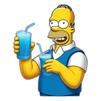 Homer simpson drink blue soda sticker