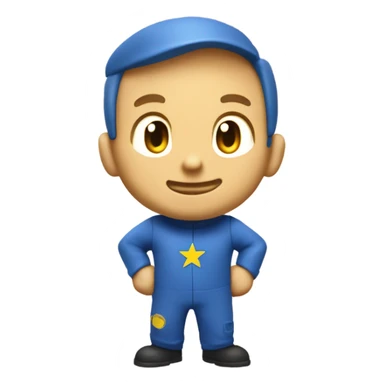 Vault boy holding thumbs up, winking. Wearing a blue jump suit, with a tallow number 101 on the chest  sticker