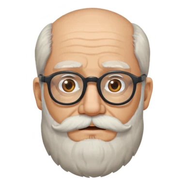  portrait of old man with big, scruffy beard wearing glasses sticker