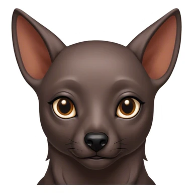 Cinematic Noble Xoloitzcuintle Portrait Emoji, Poised and regal, with a sleek, muscular build and smooth, hairless ebony skin accented by subtle wrinkles, deep-set soulful dark eyes, Simplified yet sharp and sophisticated features, highly detailed, glowing with a soft, dignified glow, high shine, intelligent and loyal, stylized with an air of ancient grace, focused and attentive, soft glowing outline, capturing the essence of a watchful and confident guardian, so majestic it feels as though it could stride out of the screen with effortless authority! sticker