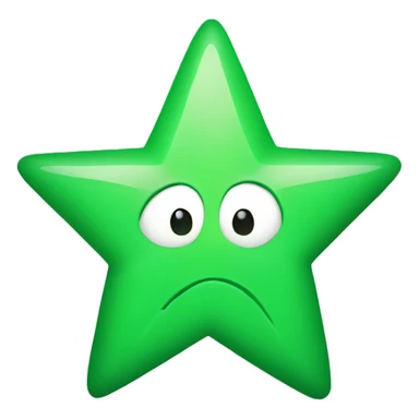 Green star with little wings on sticker