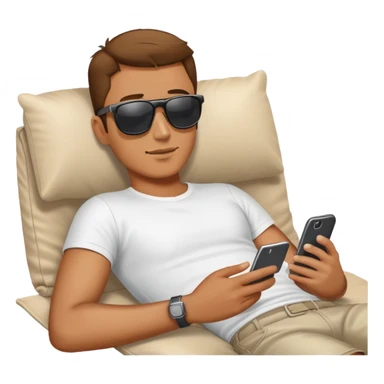 Guy laying down watching one smartphone sticker