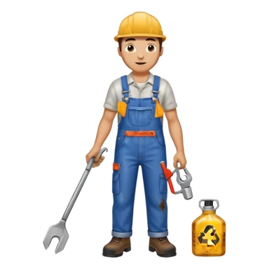 Mechanic + wrench + oil stain,Repair Crew. sticker