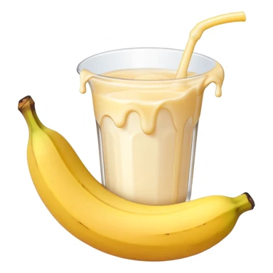 banana in peach drip milk sticker