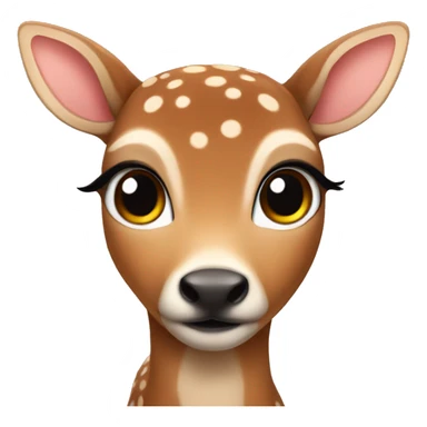 fawn with eyelashes sticker